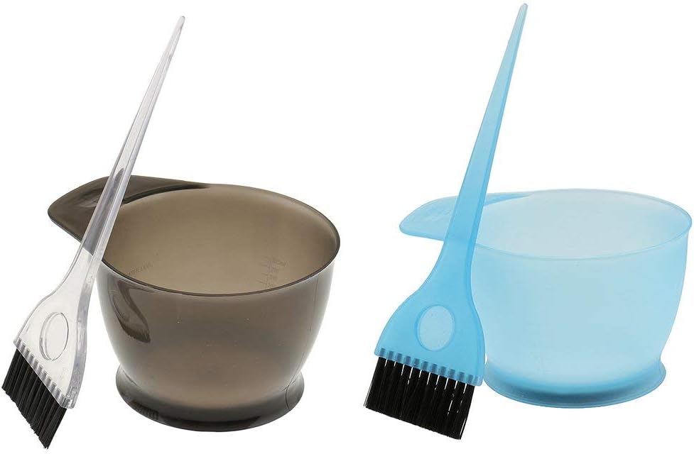 U-M pulabo Hair Color Mixing Bowl with Brush, 2pcs/Set Gray Durable and Useful Beautiful : Beauty & Personal Care