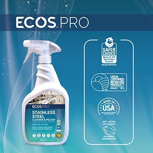 ECOS PRO PL9330/6 Stainless Steel Cleaner and Polish, 32 FL Oz (Pack of 6) - Thumbnail 2