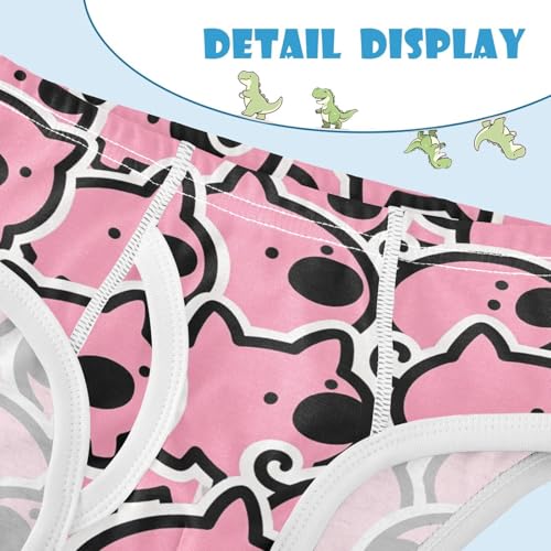 visesunny Boys Cotton Underwear Pink Seamless Pig Printed Toddler Soft Training Briefs Size 2T-8Y for Kids4