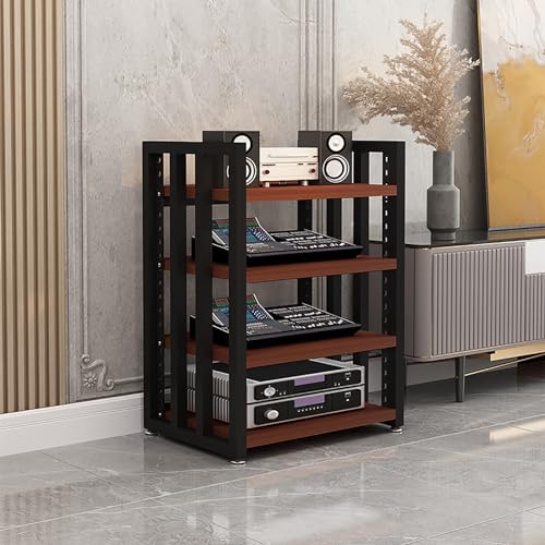 Media Storage Cabinet, 4-Tier Audio Video Media Stand Cabinet, Stereo Component Storage Cabinet, with Height Adjustable Wooden Shelf for Storage Of Entertainment Stereo Components ( Color : B )