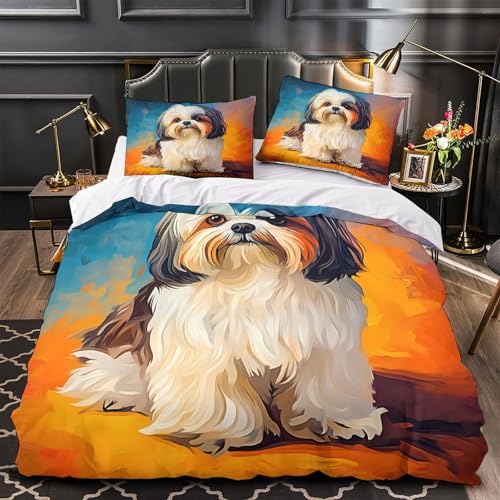 Parure de lit double 200x200 avec housse de couette microfibre 3D