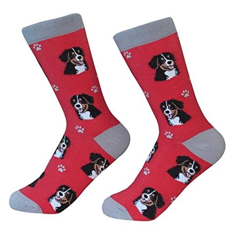 E&S Pets Bernese Mt. Socks - Fun Unisex Socks - Crazy Pet Lover - Novelty Socks Funny Gifts for Dog Lovers - Cute Dog Pattern - Casual Crew Socks - One Size Fits most Cover