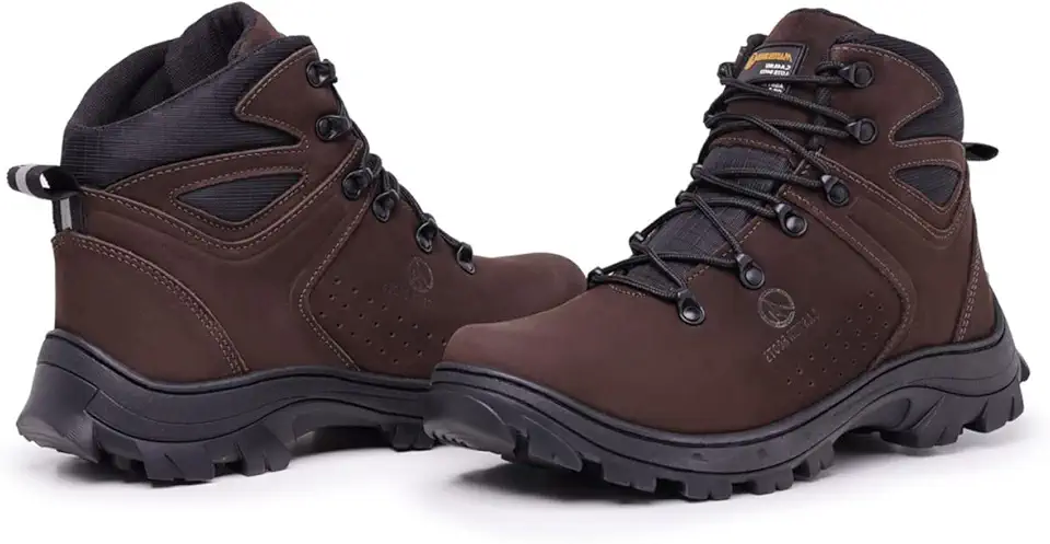 Bota de Trilha Coturno Adventure Arizona Couro Legítimo Blaqueado Palmilha de Gel