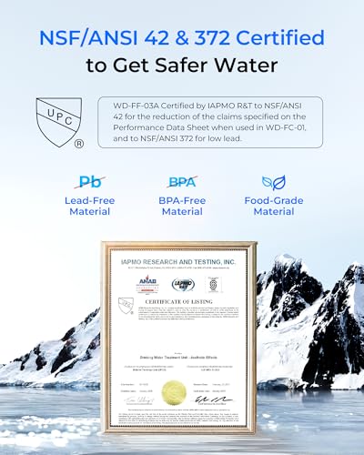 Waterdrop Wasserfilterhahn-Ersatzwasserfilter, WD-FF-03A passt zum Waterdrop Wasserhahnwasserfilter WD-FC-02-TX, hält bis zu 9 Monate, Packung à 3 Stück