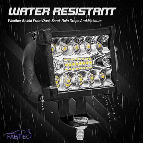 FABTEC flood+Spot Beam LED fog Light LED Bar light 4 Inch 25W White LED Light Cube Pods With On/Off Switch and Clamps universal light for all bikes (18 Led 4 inch) (6 Month Warranty) - Image 3