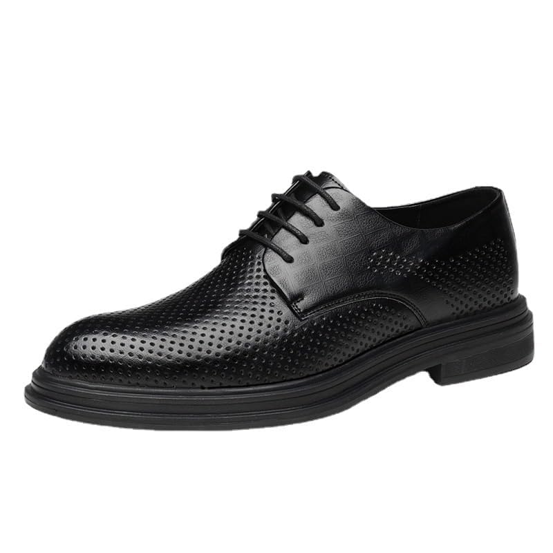 YZABEL Men's Classic Pointed Toe Lace Up Oxford Shoes, Summer Breathable Hollow Business Casual Shoes, Rubber Non-Slip for Formal and Everyday Wear