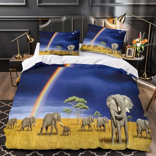 Housse de couette éléphant sans pli avec fermeture éclair King - 4