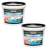 Isolbau Fliesengrund - Fliese auf Fliese Grundierung für Wand- & Bodenfliesen im Innen- & Außenbereich - Blau, 2 x 6 kg