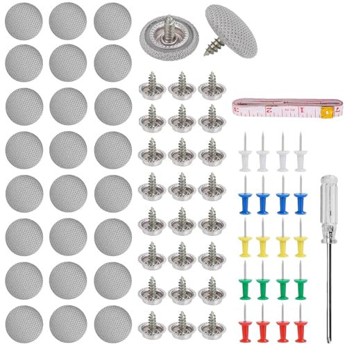 Miniatura 7 de Chinchetas Techo Coche, Botones Reparación Techo Coche Remaches Retención Hebilla Kit Reparacion Techo Coche Con Pasadores De Colores Destornillador Cinta Métrica Para Todos Los Techos Coches Fijos