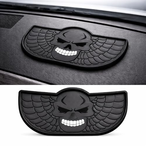 DETACHI Car Dashboard Mat, Danger Design, Silicone Anti-Slip Rubber Pad, Universal Non Slip Car Dashboard Sticky Adhesive Mat for Phones Sunglasses Keys