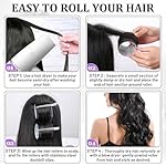 Big Self-Grip Hair Curlers Rollers with Stainless Steel Duckbill Clips for Long, Medium, Thick Hair and Bangs Volume (Black) - Image 5