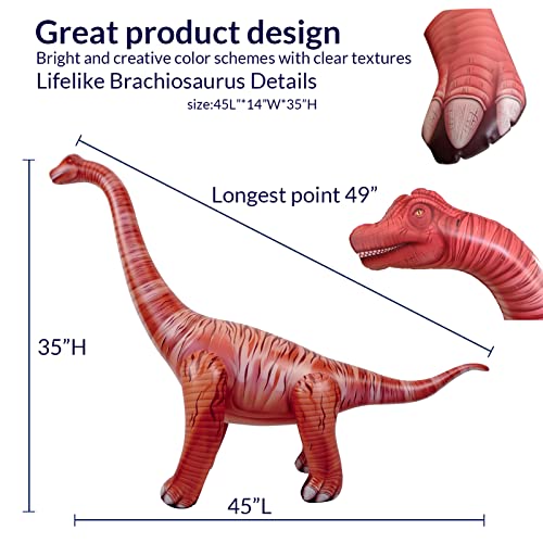 Hohqb Jumbo Inflatable Dinosaur Party Decorations, Jurassic Birthday Party Supplies Blow Up, Huge Dinosaur Balloons Dinosaur Party Favors For Kids And Adults (45" Jumbo Brachiosaurus) #TOP4