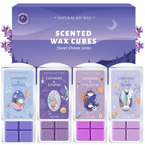 Image of SCENTORINI Wax Melts, Lavender Essential Oil Scented Wax Cubes for Sleep
