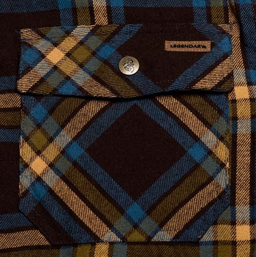 Image of Legendary Whitetails Mens Thermal Lined Shirt Jacket Plaid Flannel Polyfill Insulated Shacket