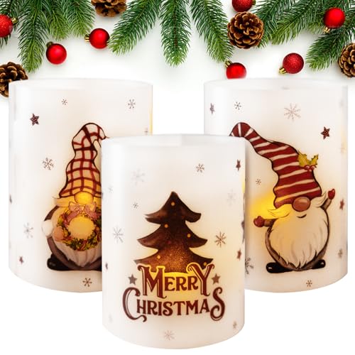 BOOMTOP 12pcs Portavela para Decoración Mesa Navidad, Farol Funda Vela Navidad de Enanos/Árbol, Mini Decoraciñon Lámpara Mesa, Vela Decoración, Portavelas de Vela PVC Pequeñas Navidad