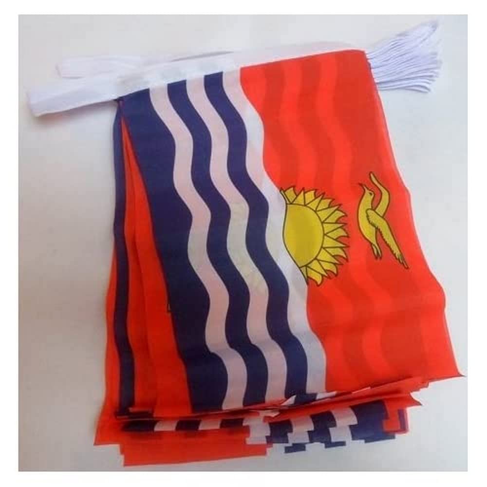 AZ FLAG - Kiribati Bunting Flag - 40 Ft Garland with 20 Kiribati Flags 18'' x 12'' - 100% Polyester String Pennant - 12 meters