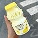 XTR Plastikowa butelka na wodę Tour butelka na napoje w kształcie Yakult uroczy kawaii karton mleczny shaker butelka dla dzieci/dziewcząt/dorosłych butelki 480 ml, przezroczysty banan, 480 ml
