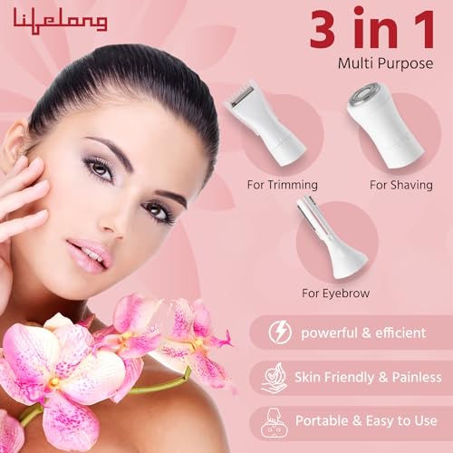 Lifelong Battery Powered LLPCW30 Rechargeable Eyebrow, Underarms And Bikini Trimmer for Women (White) - 1 Hour Runtime (1 Year Warranty) - Image 4