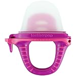 Teetherpop Fillable Silicone Teether for Babies - Cooling Teething Relief - Breastmilk Popsicle Molds for Teething with Spill-Proof Sippy Slits - Pureed Baby Fruit Feeder (FuchsiaPink)