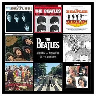 TF Publishing 2027 The Beatles: Albums & Artwork Wall Calendar – 12 x 12 in - Les Beatles, Paul McCartney, John Lennon, RIngo Starr, George Harrison