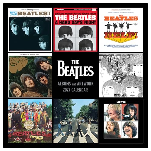TF Publishing 2027 The Beatles: Albums & Artwork Wall Calendar – 12 x 12 in - Les Beatles, Paul McCartney, John Lennon, RIngo Starr, George Harrison TF Publishing 2027 The Beatles: Albums & Artwork Wall Calendar - 12 x 12 in