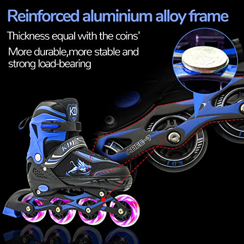 Inline Skates For Kids, Roller Blades, Adjustable Roller Skates With 4 Illuminating Pu Wheels, Outdoors Indoors Roller Blades For Kids Boys Girls Beginners #TOP4