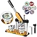 Produktbild VEVOR Badge Press Machine 75 mm, Button Maker 100 Stücke, Manuelle Buttonmaschine mit durchsichtigen Abdeckungen, Knopfmachermaschine mit Stabiler Basis aus Metall, Rot
