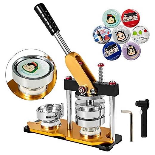 VEVOR Button Maker 75mm Rotate Button Maker 3inch Badge Maker Punch Press Machine with 100 Sets Circle Button Parts for Friends Children DIY Gifts