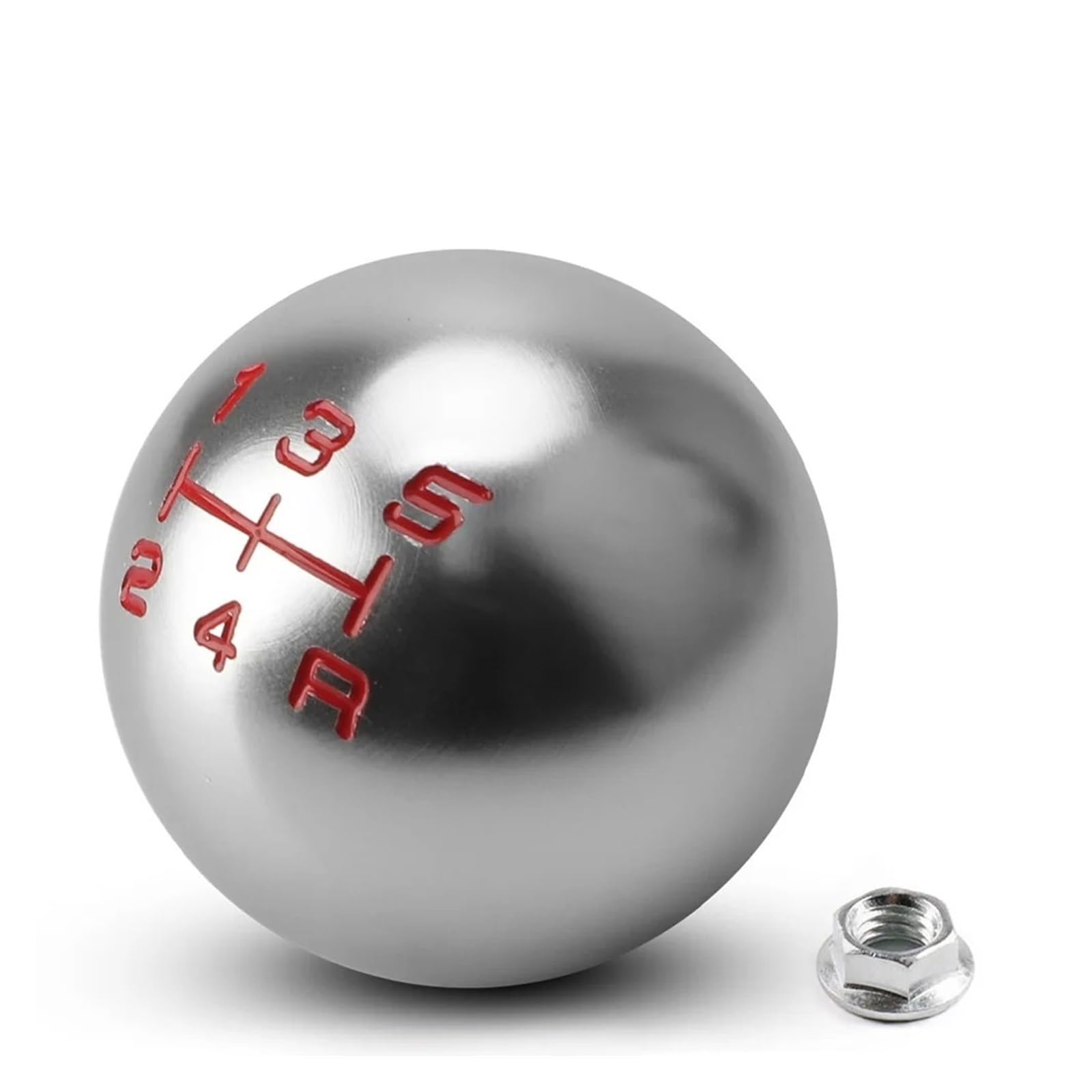 Dajmsuy 5Speed Silvery 5/6 Speed Aluminum Matte Ball Shape Shift Gear Knob M10*1.5 Car Gear Shift(5Speed Silvery)