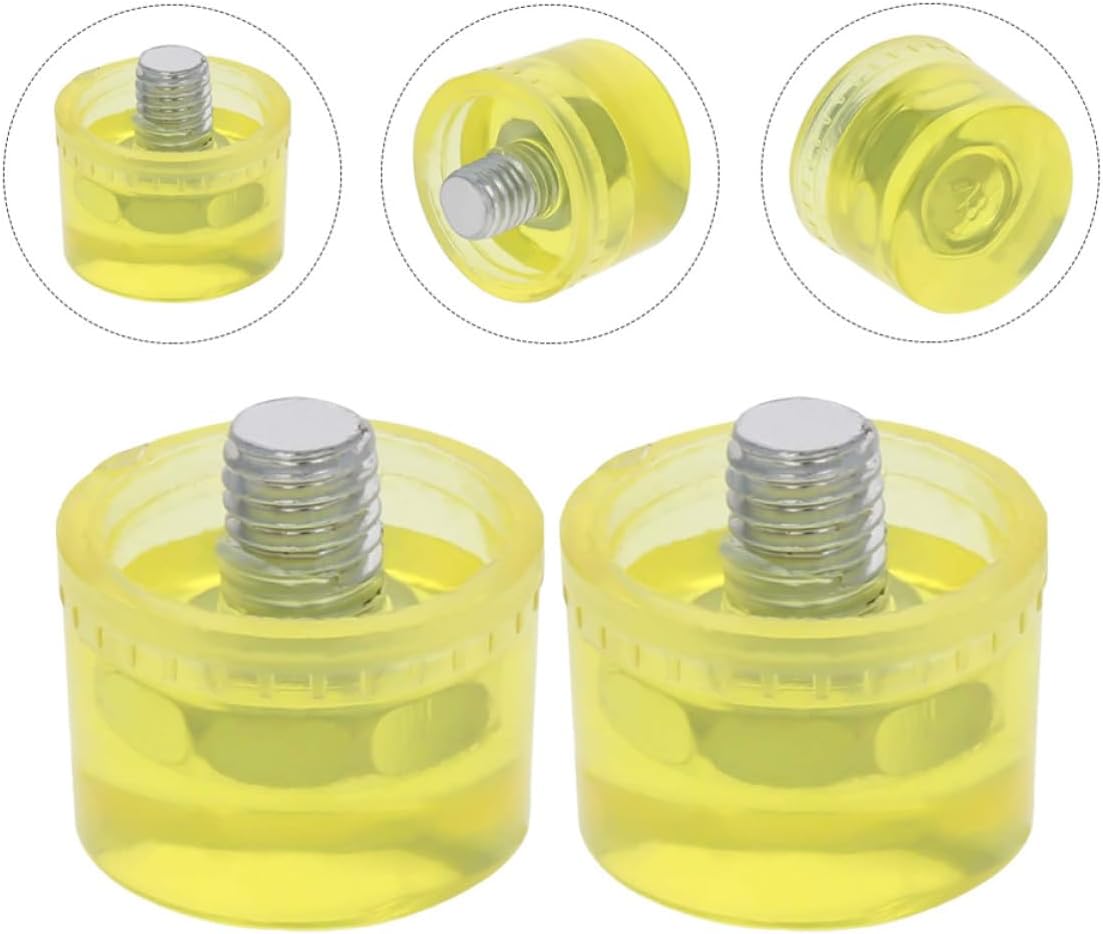 4 Pcs Yellow Rubber Replacement Hammer Tip for Gentle Tapping Control
