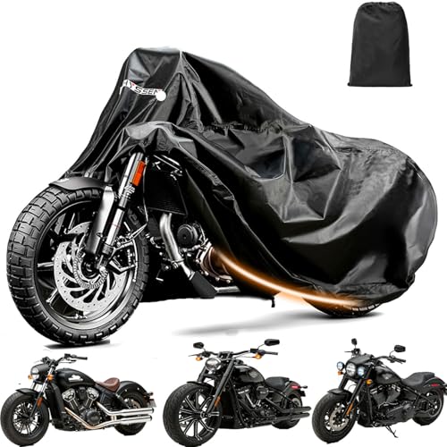 Motorcycle Cover for Davidson Harley - Suitable for Road King,Fat Boy,Road Glide,Electra Glide,Street Glide, Heritage Cassic, and More - Enhanced Waterproof Motorcycle Cover Outdoor Storage