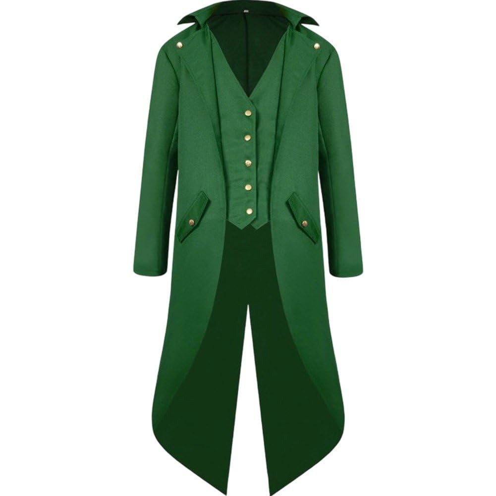 Queue-de-pie verte steampunk pour homme style victorien et costume d'Halloween retro