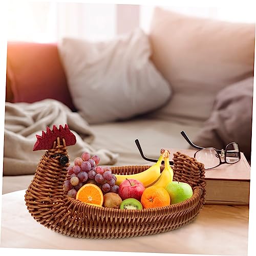 HEMOTON Cesta De Armazenamento De Vime Cesta De Ovos De Fazenda Cesta De Tecido Animal Cesta De Vime