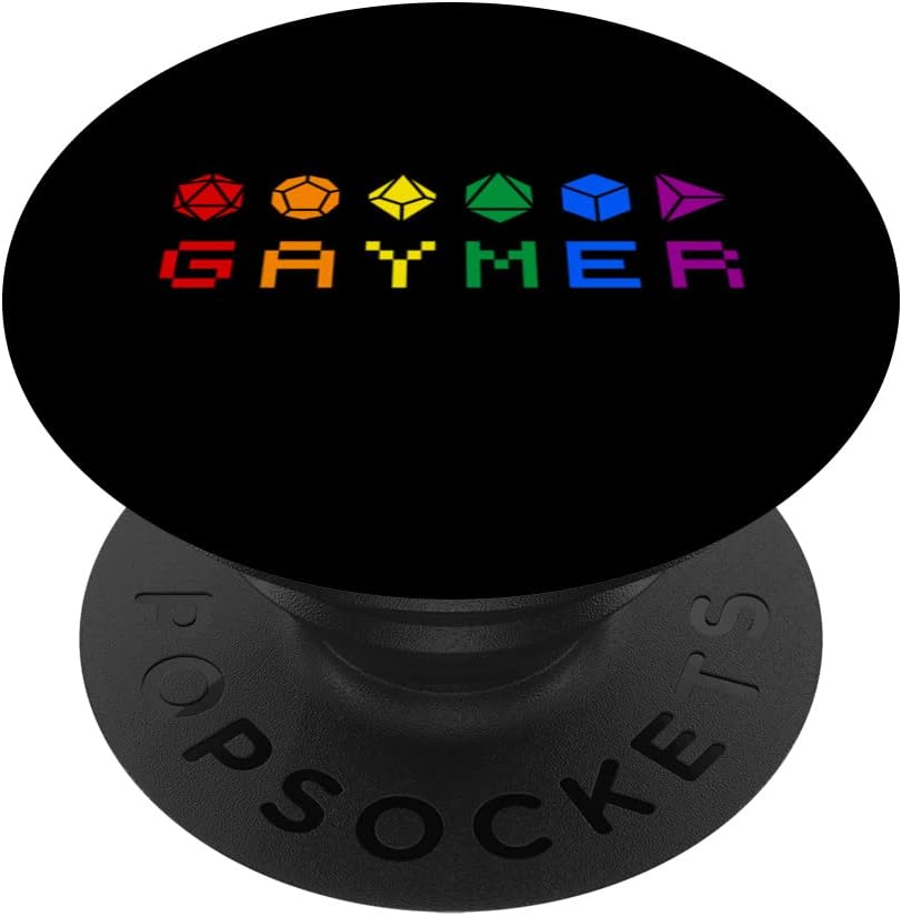Gaymer - Rainbow Dice LGBTQ+ Pride Gay Gamer PopSockets Swappable PopGrip