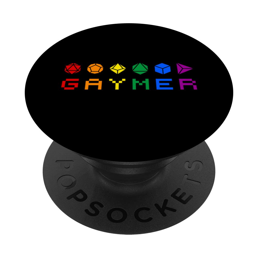 Gaymer - Rainbow Dice LGBTQ+ Pride Gay Gamer PopSockets Swappable PopGrip