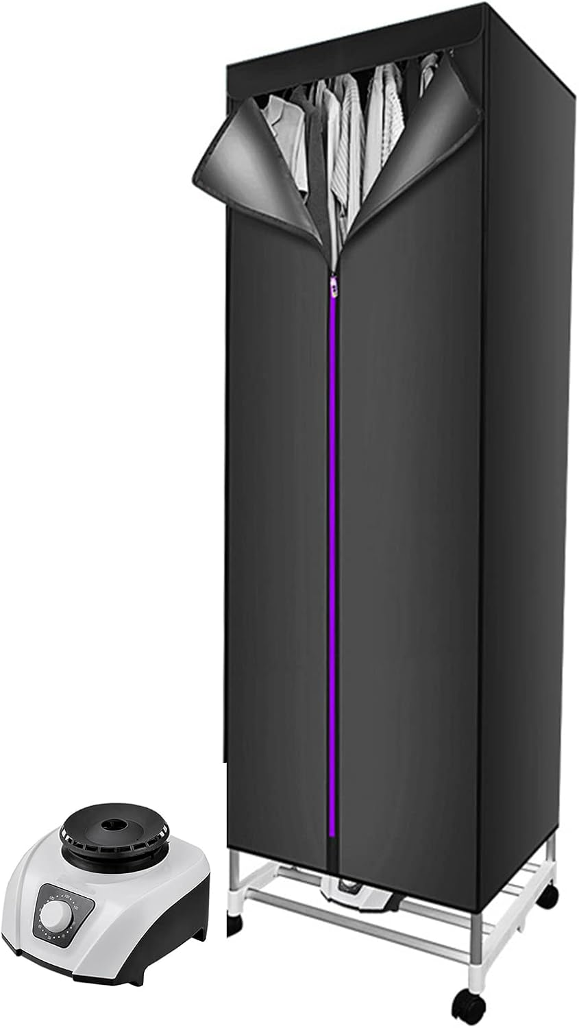 Portable Clothes Dryer 3-Electric Clothes Air 900w, Large Capacity, Stainless Steel Frame Load Capacity 10kg, Quick Dry, for Apartments Laundry Dorm, Indoor