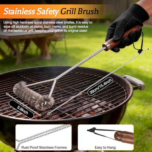 Ustensiles en Acier Inoxydable Kit Barbecue pour Cuisson Réussie