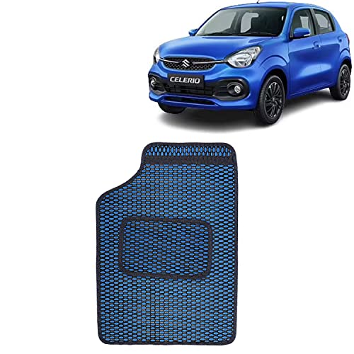 Image of Kingsway Dotted Design Car Floor Foot Mats Universal Fit for Maruti Suzuki Celerio, Model Year : 2021 Onwards, Water and Dustproof, Color Blue, Set of 5 Pieces
