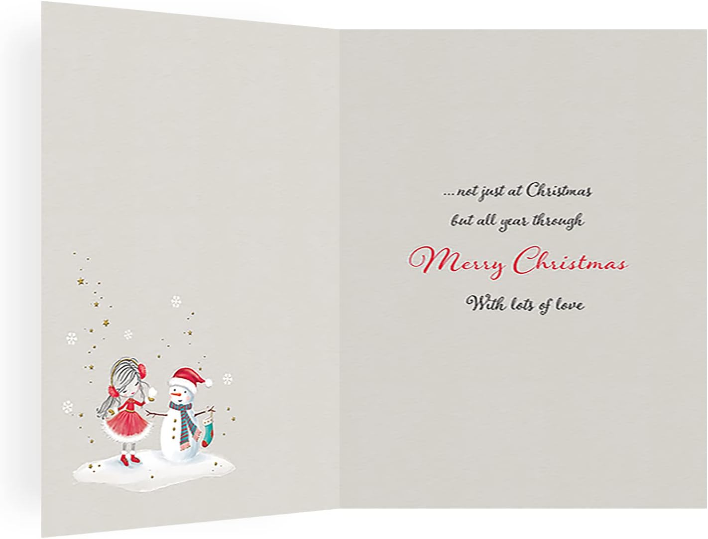 Piccadilly Greetings Character Christmas Card Granddaughter - 8 x 6 inches