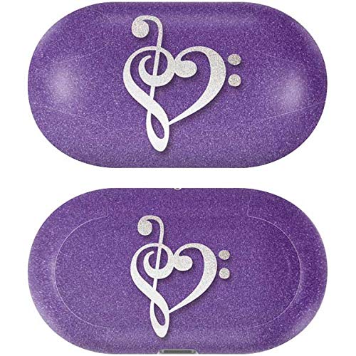 Skinit Decal Audio Skin Compatible with Samsung Galaxy Buds+ - Officially Licensed Skinit Originally Designed Purple Glitter Musical Heart Design