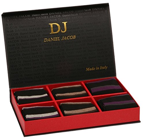 Chaussettes homme motif losange longues Daniel Jacob en coffret présentation luxe