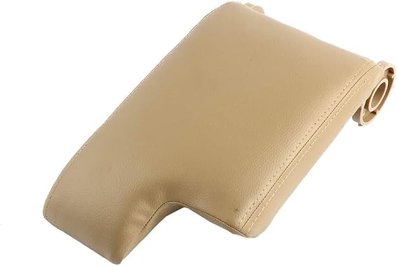 Leather Armrest Center Console Lid Cover Storage Box Beige Compatible with BMW 1999-2004 E46