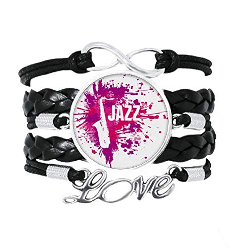Bracelet Amour en cuir véritable style jazz et culture saxo