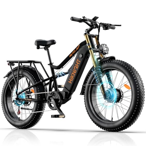 HiKNiGHT Dual Motor Electric Bike Peak 3000W, 52V 20AH Battery E Bike for Adults 26 Inch Fat Tire Mountain Electric Bicycle 38 MPH, Full Suspension Dual Hydraulic Disc Brake, Up to 90 Miles Range
