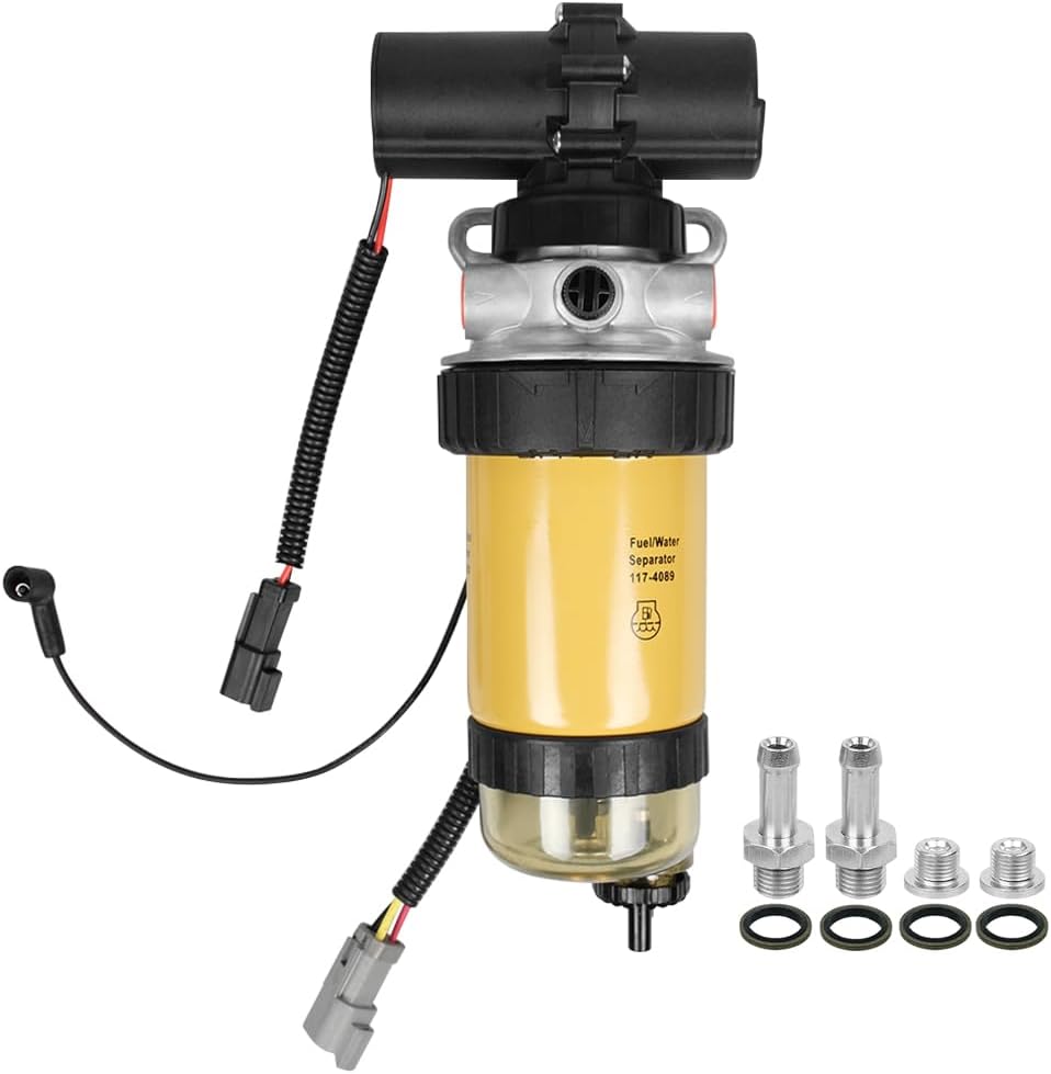 12V 117-4089 145-8862 Fuel filter Fuel Water Separator Compatible with CAT Engine 3116 3066 3054T 3064 3046 3126E