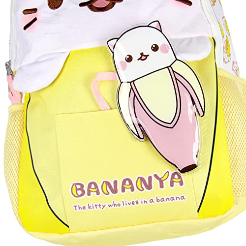 Bioworld Crunchyroll Bananya Plush 3-D Cat Anime Cartoon 16" Backpack #TOP2