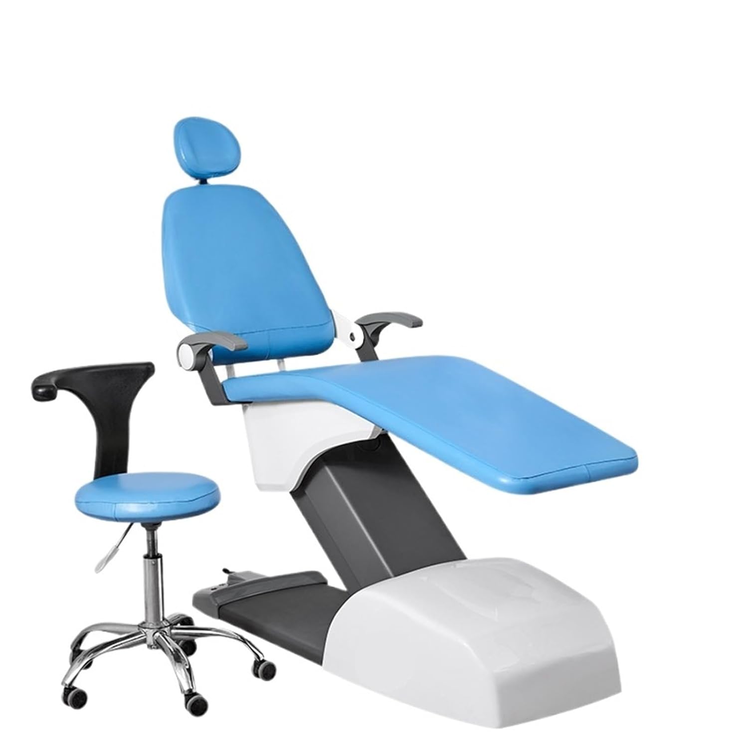 Dental Chair Covers 4pcs/Set PU Leather/Health Cloth Unit Elastic Waterproof Thicken Protective Case Protector Dentist Cover(Dark Blue)