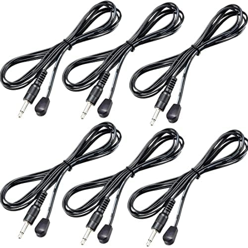 Mlxkell IR Infrared Emitter Extension Cable 1.5m Long 45 Degree Emission Angle 3.5mm Jack Single Red Head 6pcs