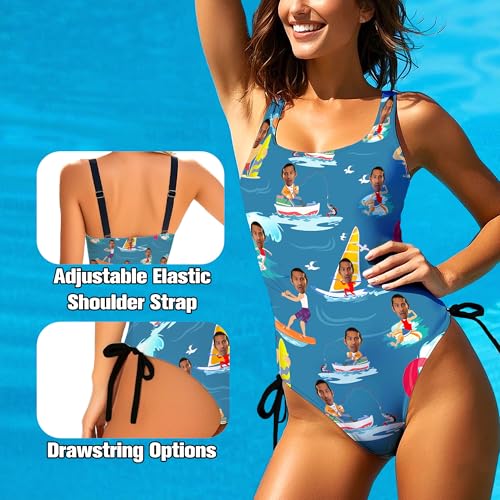 Custom One Piece Bathing Suits with Face Printed Personalized Swimsuits with Picture of Husband Photo for Women Pool Gifts4