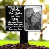 BfiGift Customized Photo Memorial Plaque Marker Gifts Loss of Loved One Sign Rest in Peace Memory Garden Decor Grave Marker for Cemetery Funeral Memorial Stone Remembrance Marker Cemetery Monument